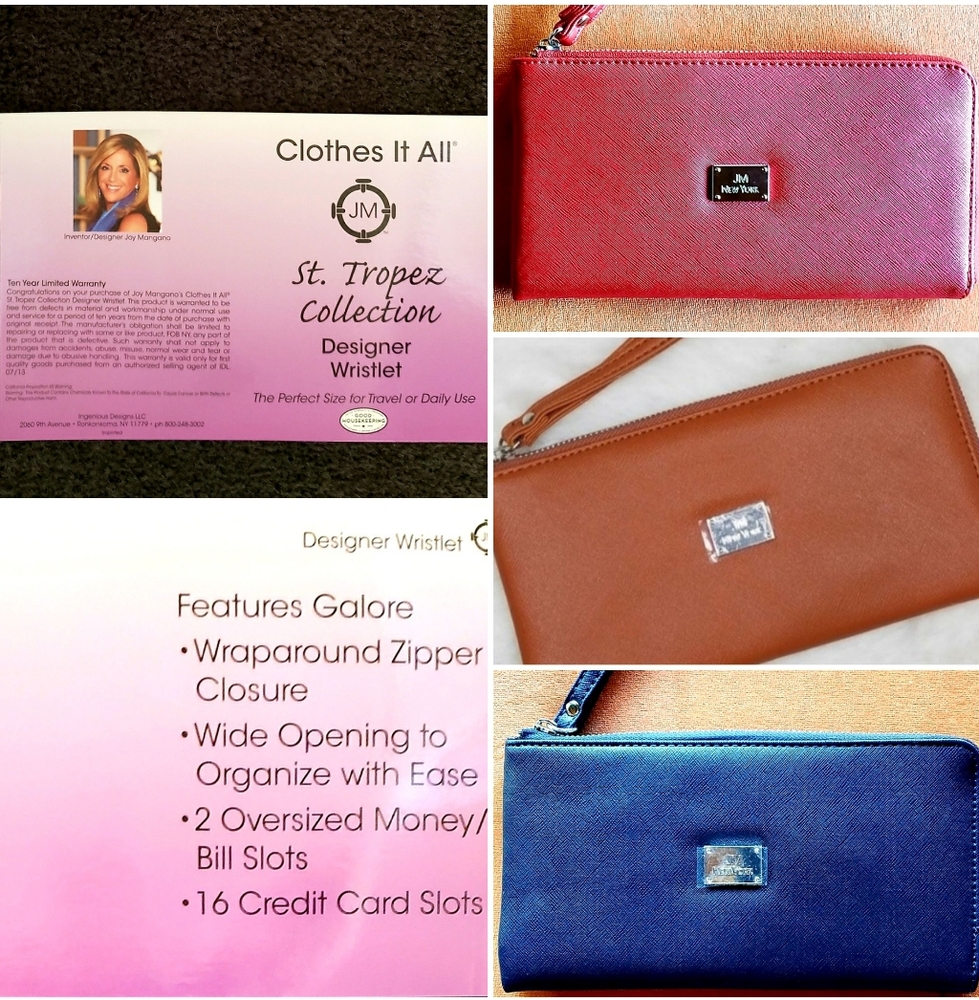 JM NEW YORK / Joy Mangano - Zip Wristlet/Clutch/Wallet - Choice of Color - NEW